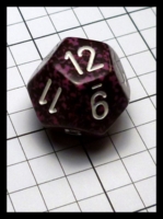 Dice : Dice - 12D - Chessex Purple and Brown Speckle with White Numerals - POD Aug 2015